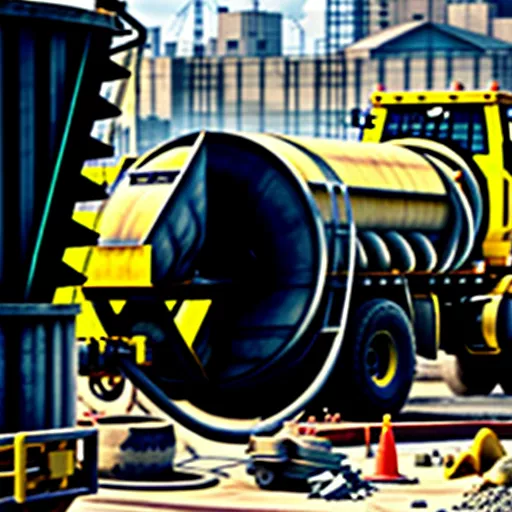 Xe trộn bê tông đang hoạt động