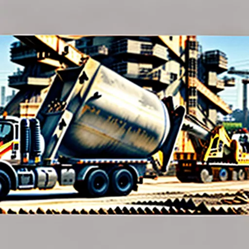 Bétonnière auto-chargeuse sur un chantier