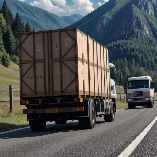 Truk mengangkut kotak palet kayu