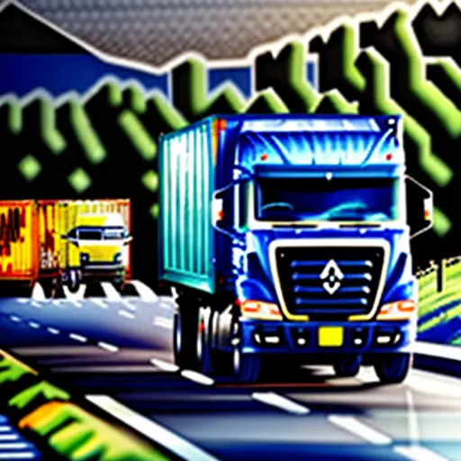 Tracteur routier avec conteneur