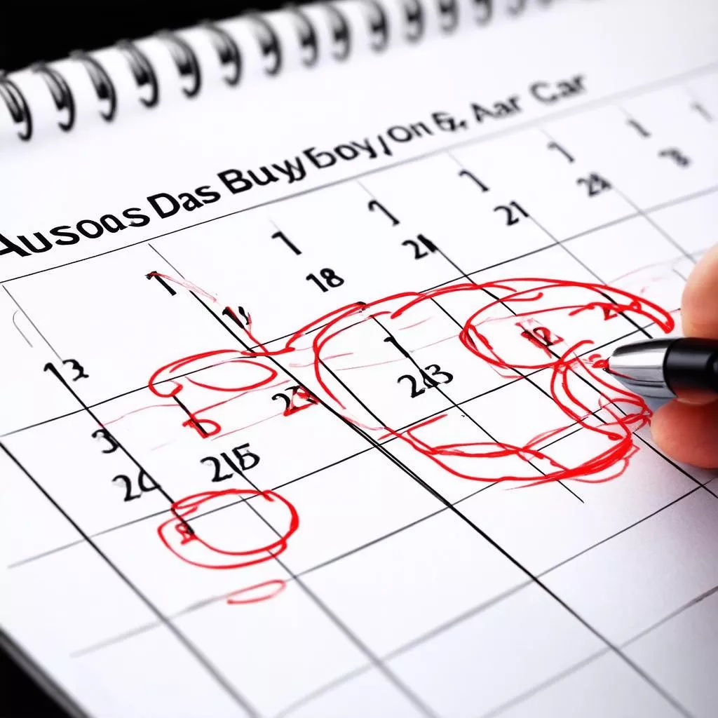 Chọn ngày lấy xe ô tô