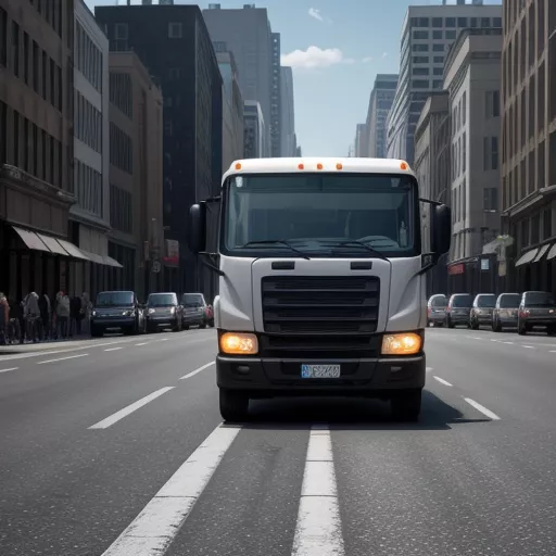 冷藏货车在街道上行驶