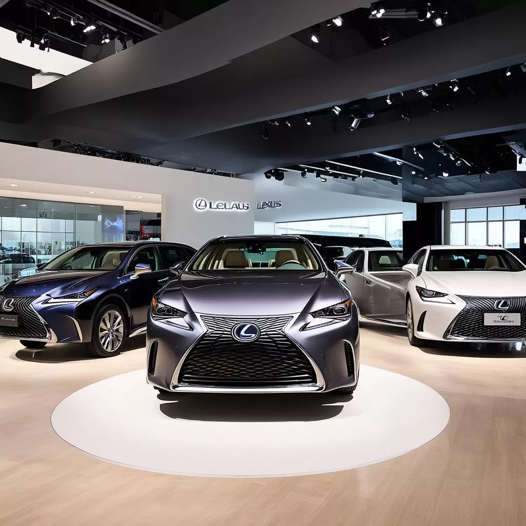 Front entrance of a Lexus car dealership building