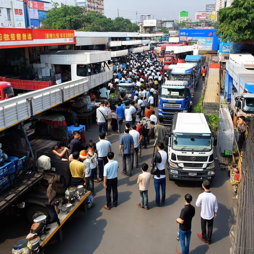 Đại lý xe tải đông đúc ở Hà Nội