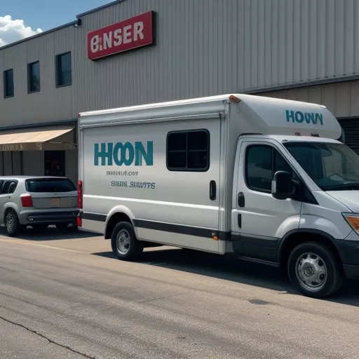 Howo tractor truck parked in front of a store