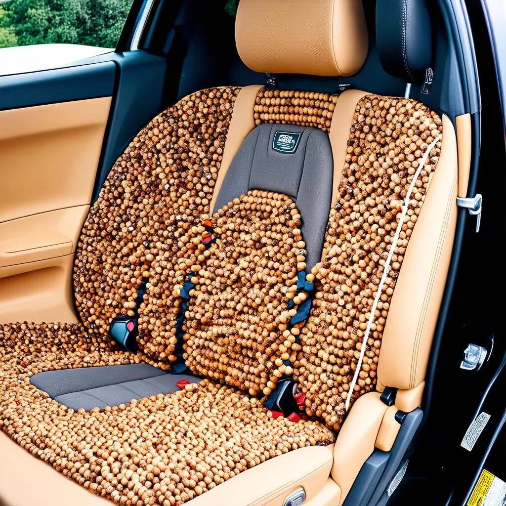 Áo ghế ô tô hạt gỗ đẹp