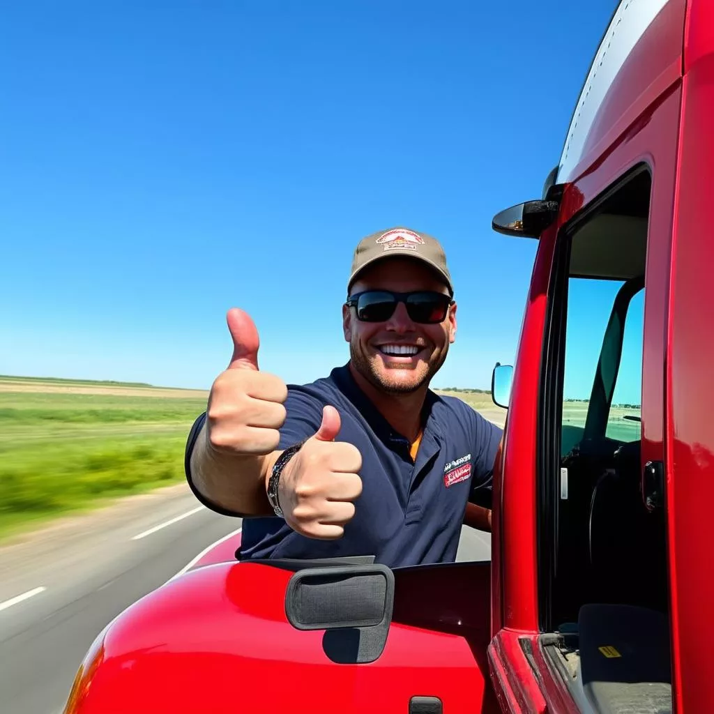 Truck driver driving a truck