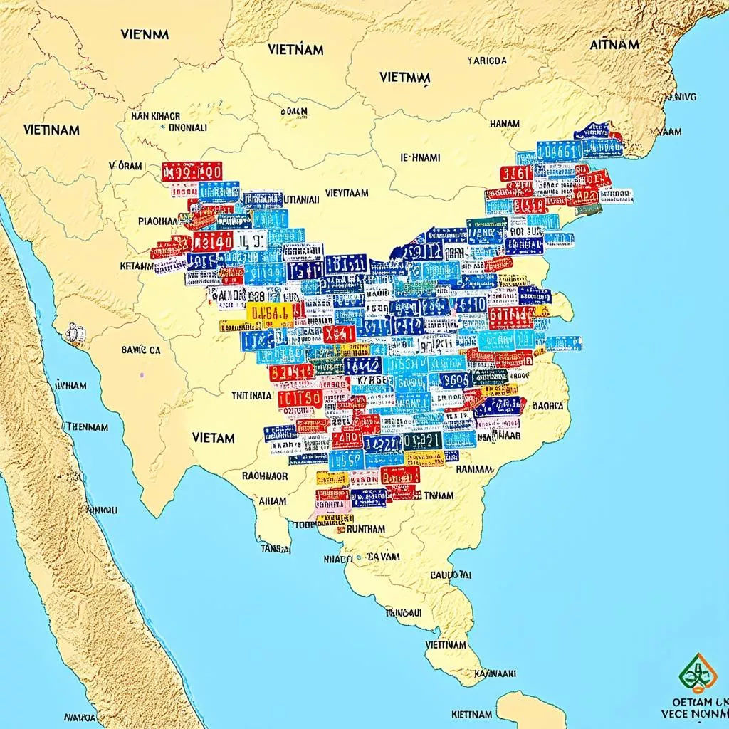 Bản đồ biển số xe 64 tỉnh thành