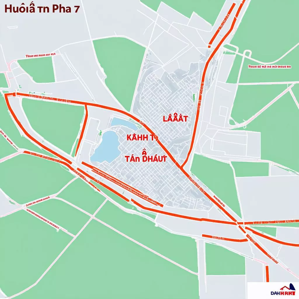 Bản đồ Quận 7 với đường Huỳnh Tấn Phát nổi bật