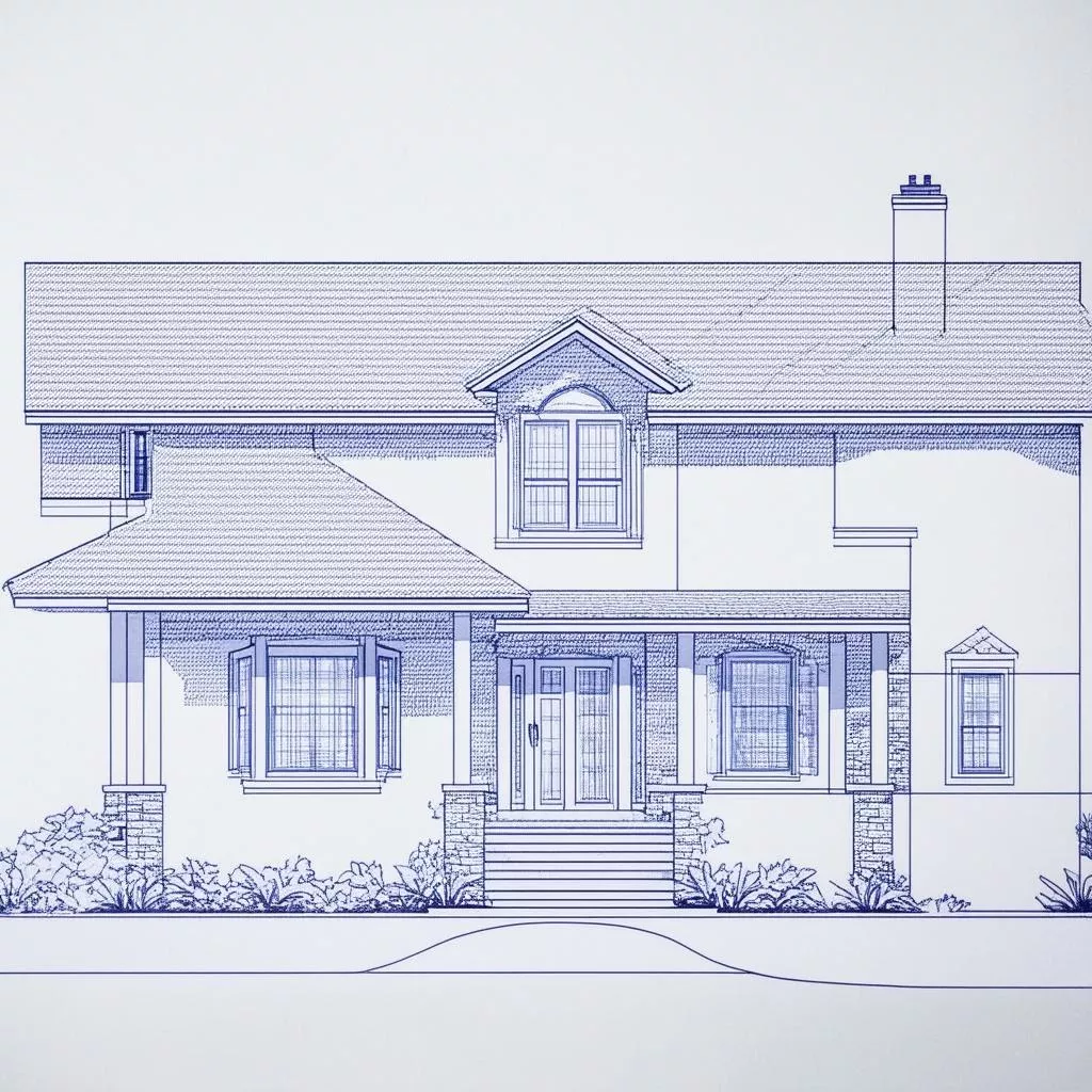 Detailed blueprint of a house
