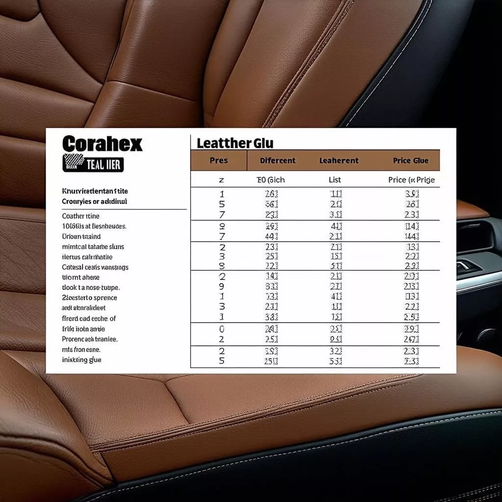 Bảng giá keo dán ghế da ô tô