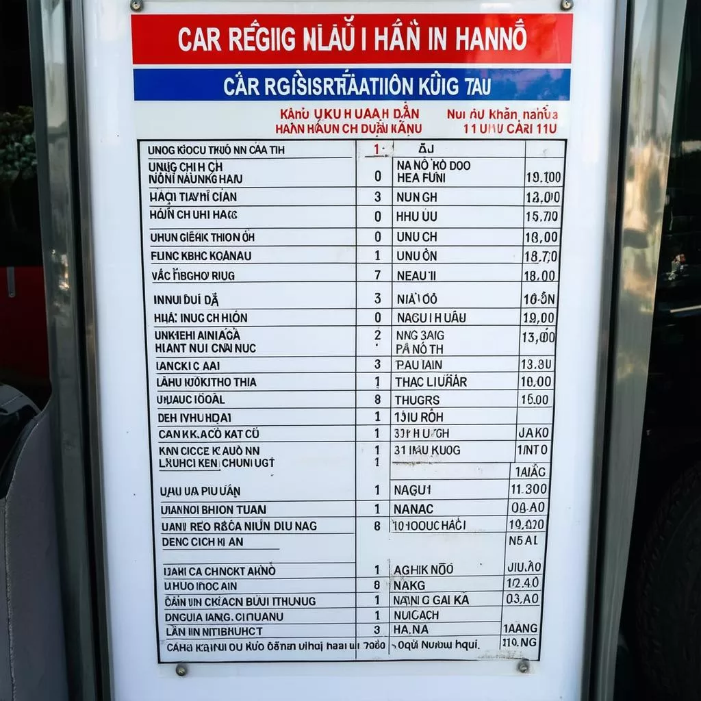 Car license plate fee schedule