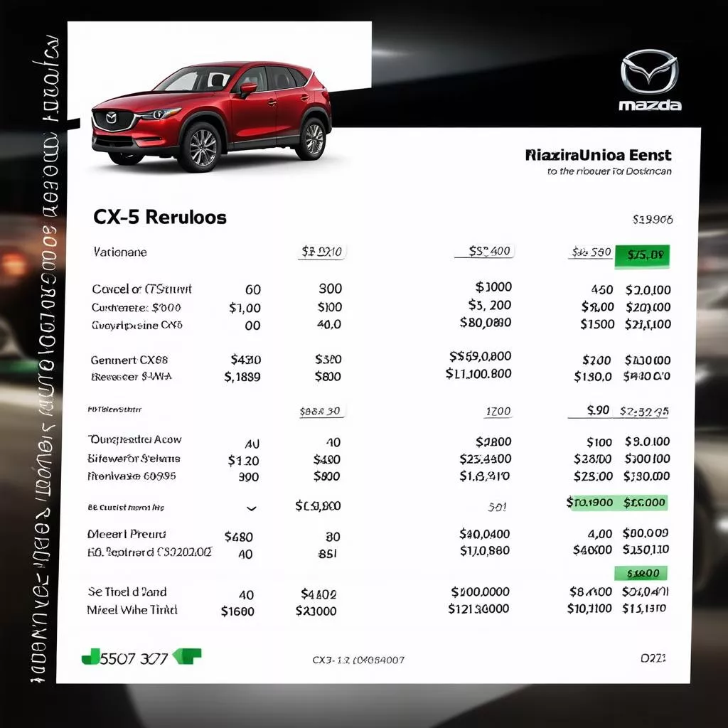 Mazda CX-5 Price List