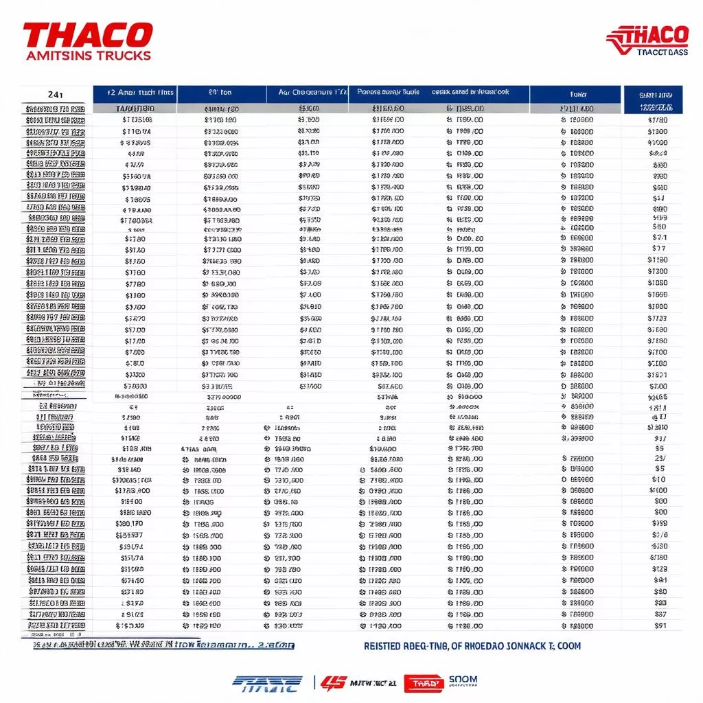 Bảng giá xe tải Thaco 2.4 tấn