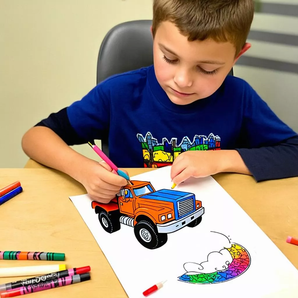 Thả Năng Động, Tô Sắc Màu Tương Lai: Bộ Sưu Tập Hình Ảnh Tô Màu Ô Tô Tải Cho Bé Yêu