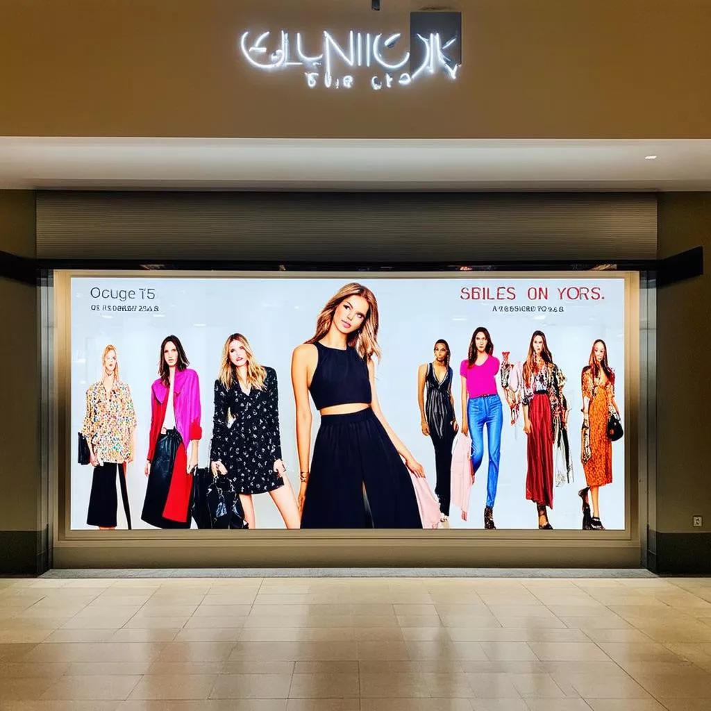 Insegna di un negozio in un centro commerciale