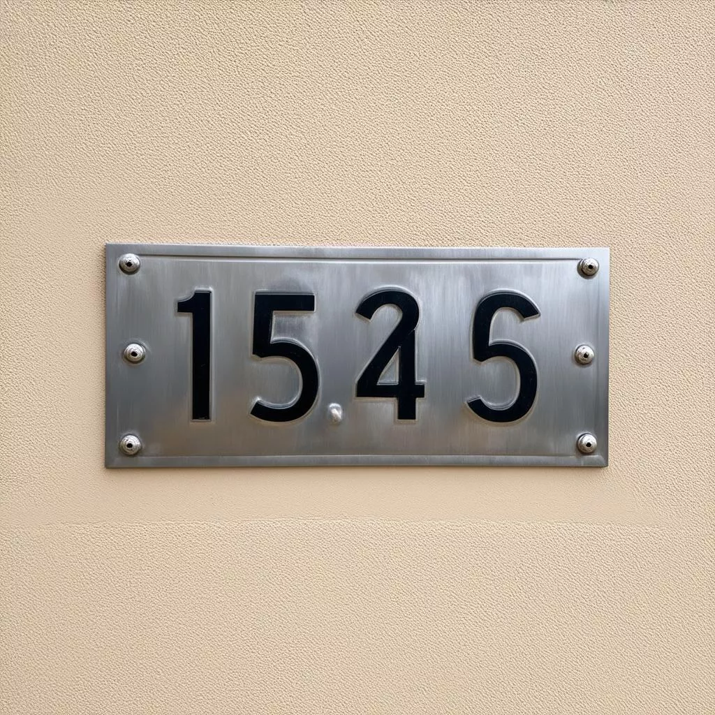 Stainless steel house number sign