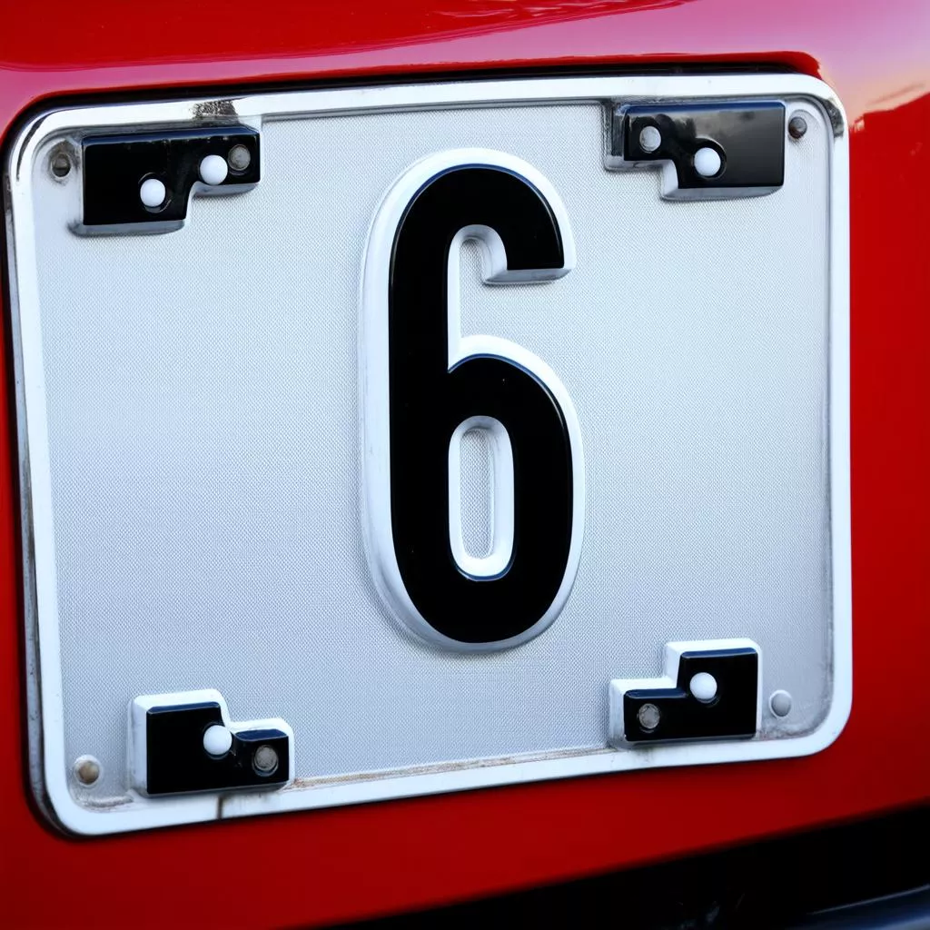 License plate with the number 6