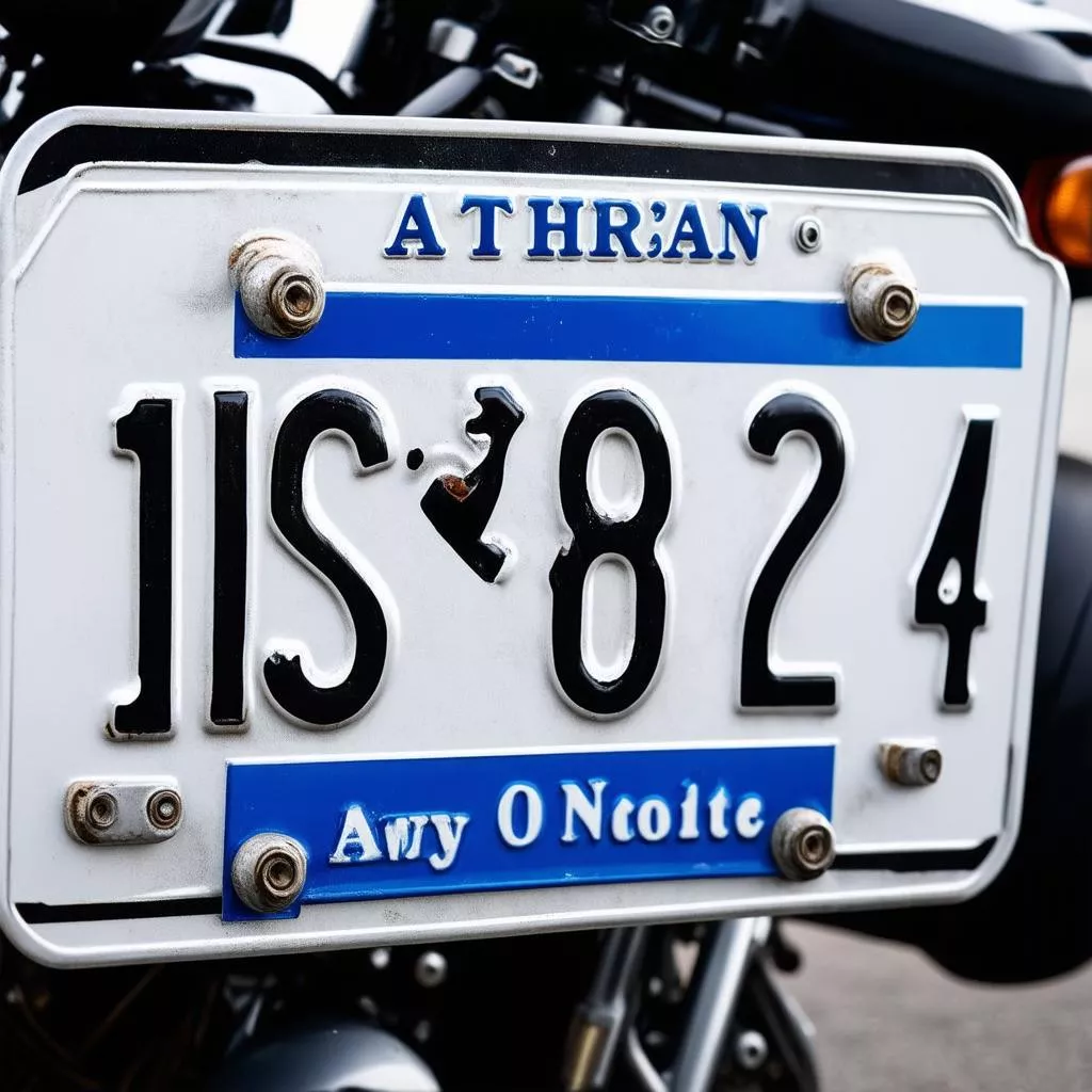 Motorcycle license plate