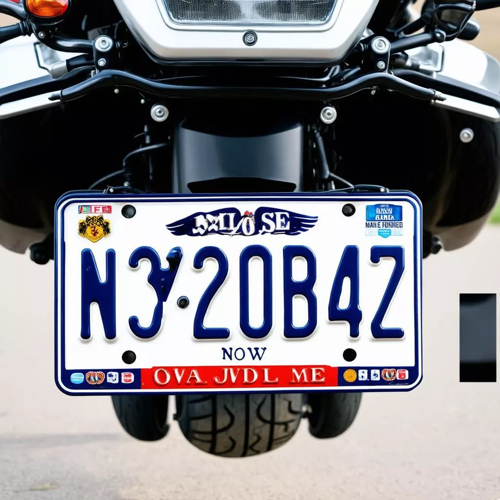 Fancy motorcycle license plate