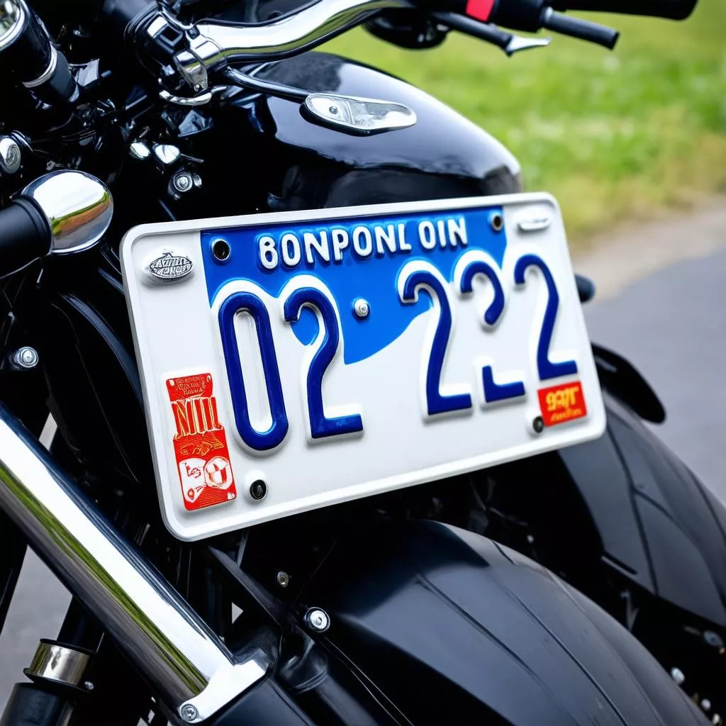Beautiful motorcycle license plate