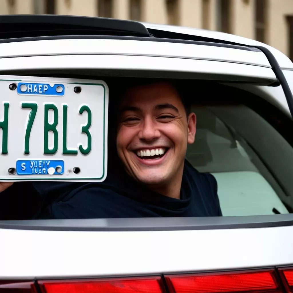 Matrícula de mota bonita e auspiciosa