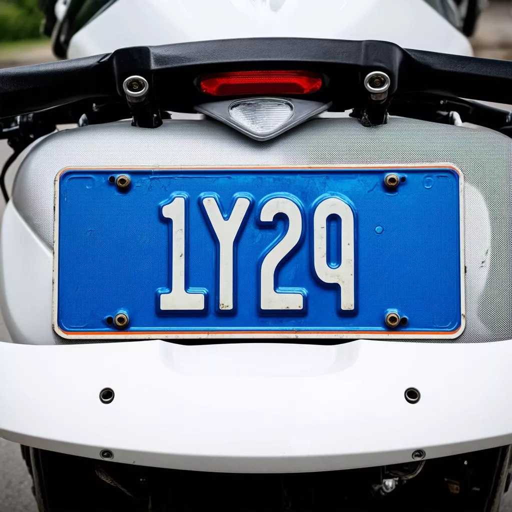 Electric motorbike license plate