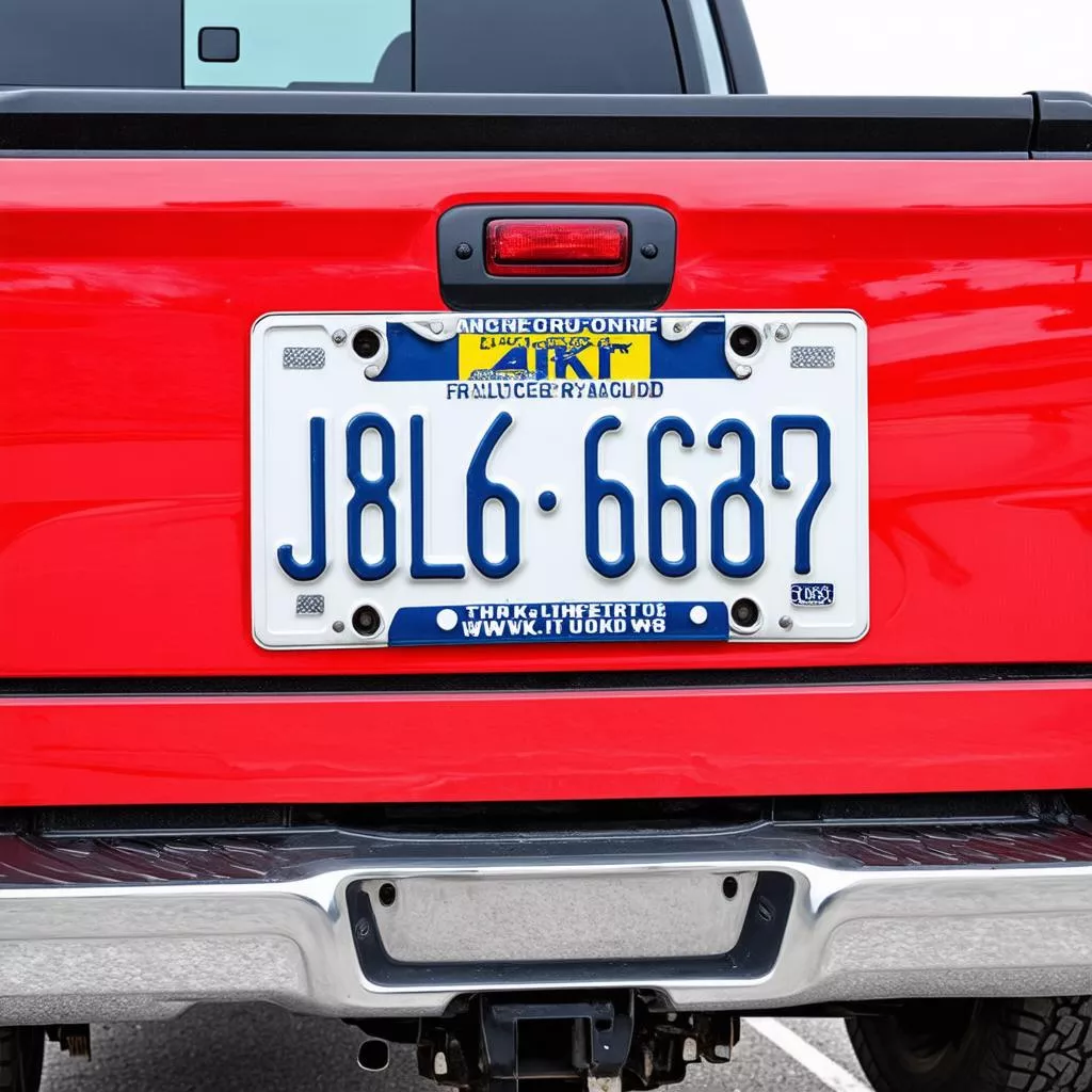 Truck license plate