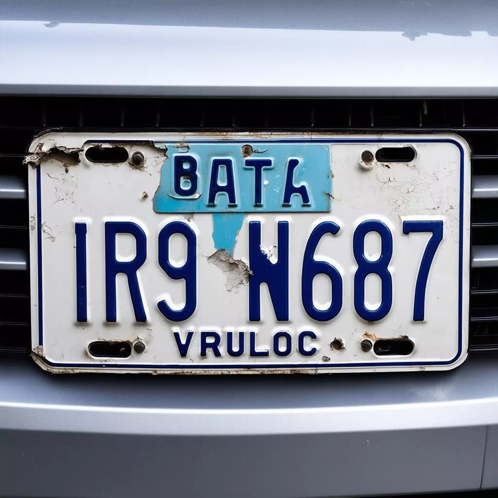 Targa camion danneggiata