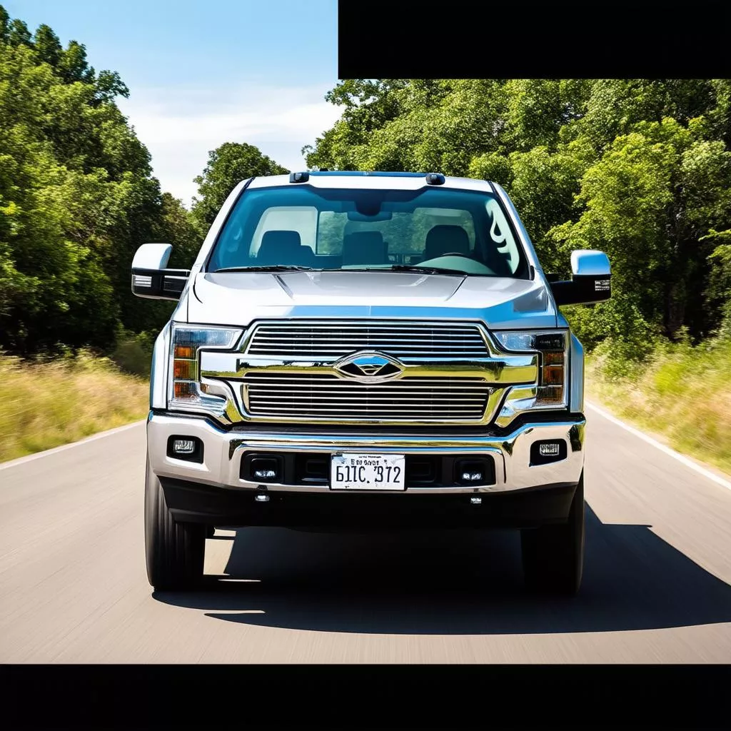 Un camion con una bella targa