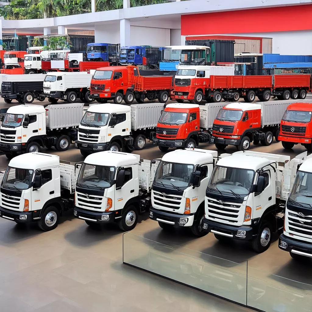 Various truck models in Hanoi