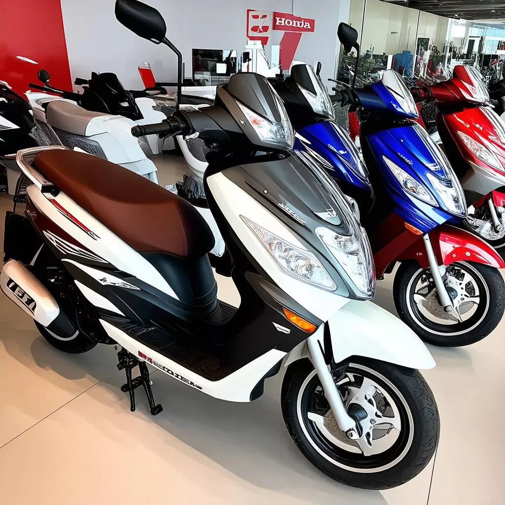 Various Honda scooter models