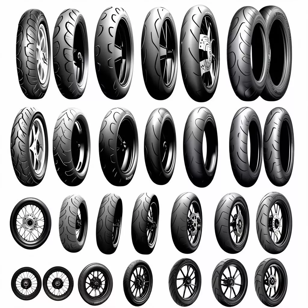 Various motorcycle tires