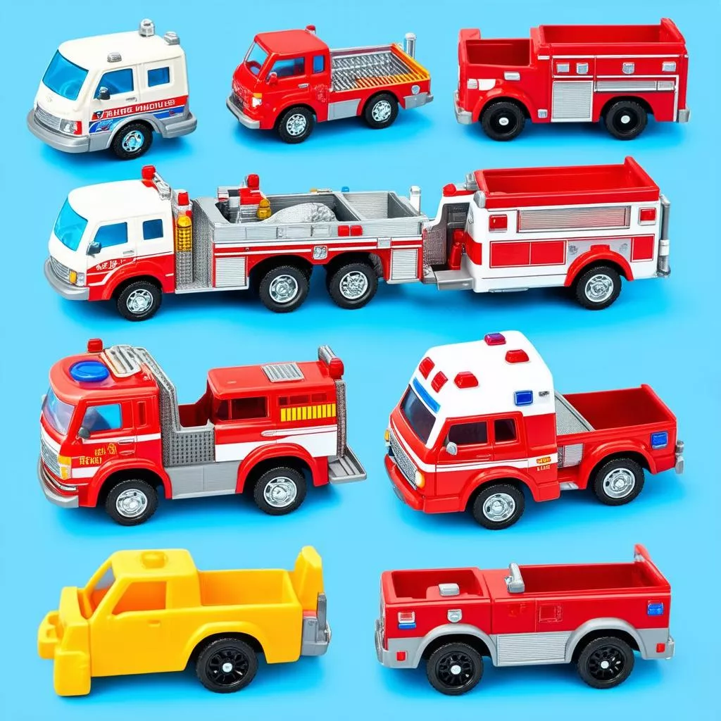 Various toy vehicles for children