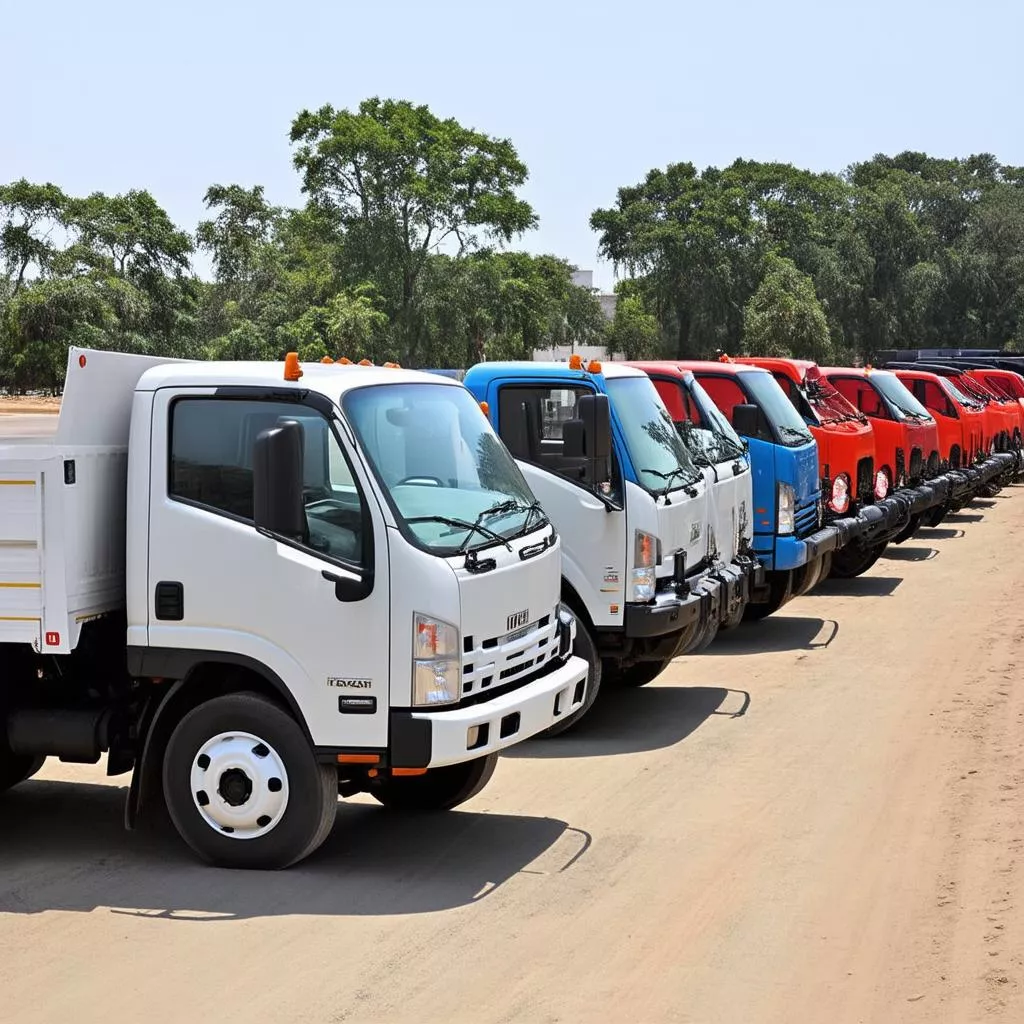 Various models of 7.5 ton trucks.