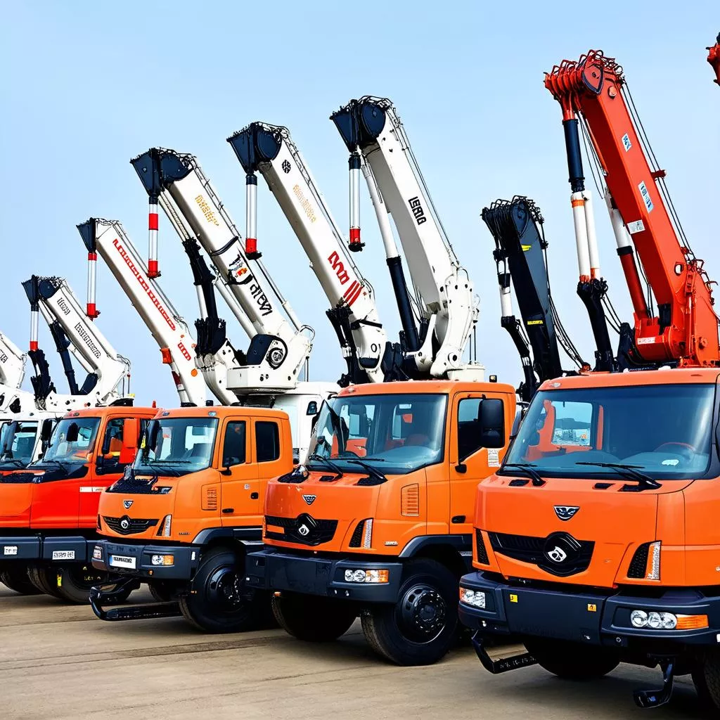 Các loại xe tải gắn cẩu khác nhau