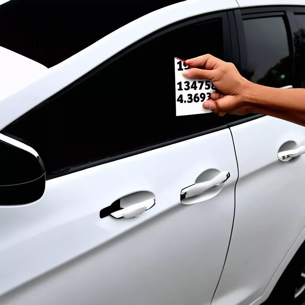 Cách dán số điện thoại trên xe