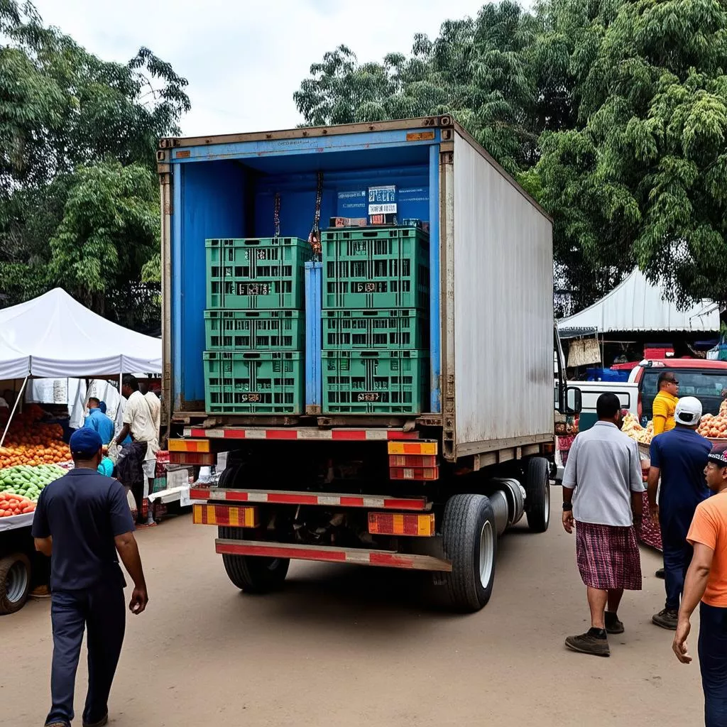 Cân điện tử 5 tấn Transactional tại chợ hàng