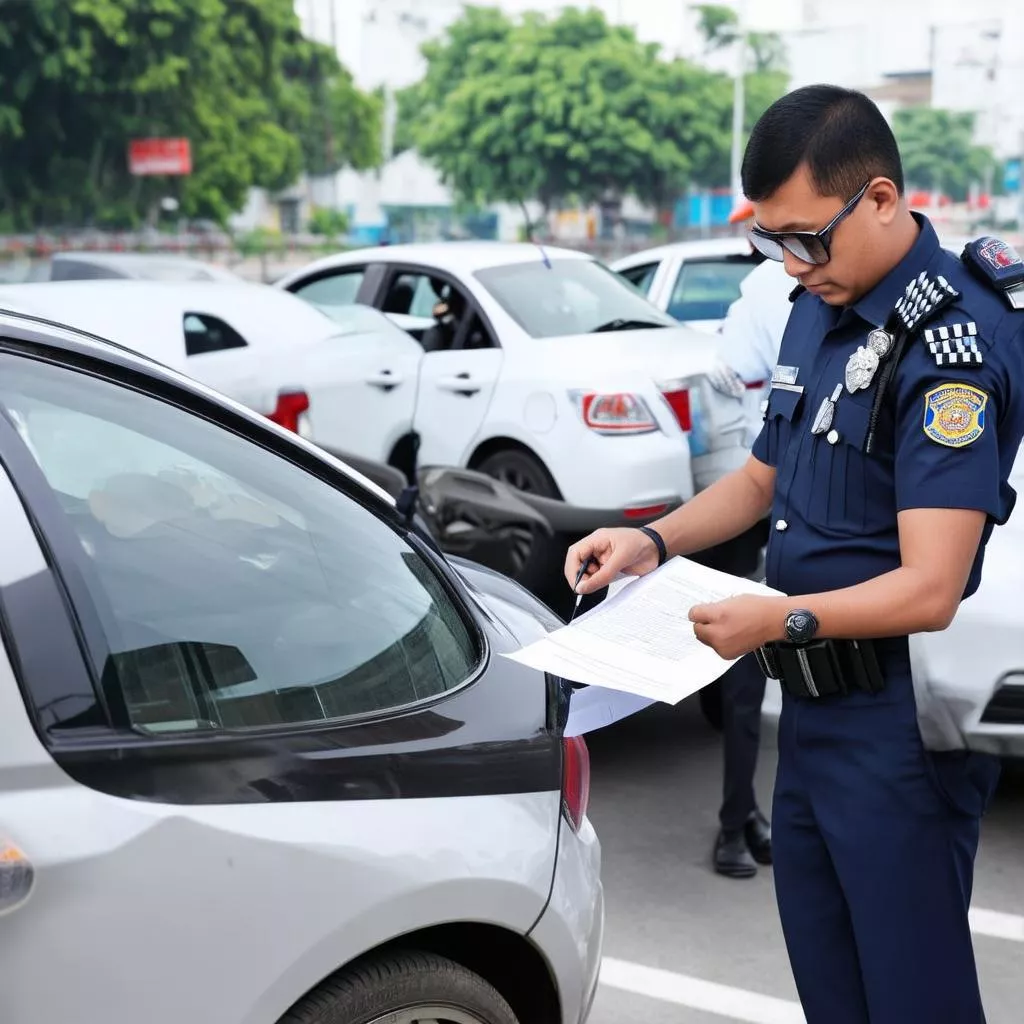 Traffic Police Inspecting Vehicle Documents