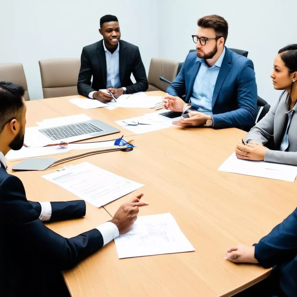 Hình ảnh cuộc họp bàn về chiến lược kinh doanh