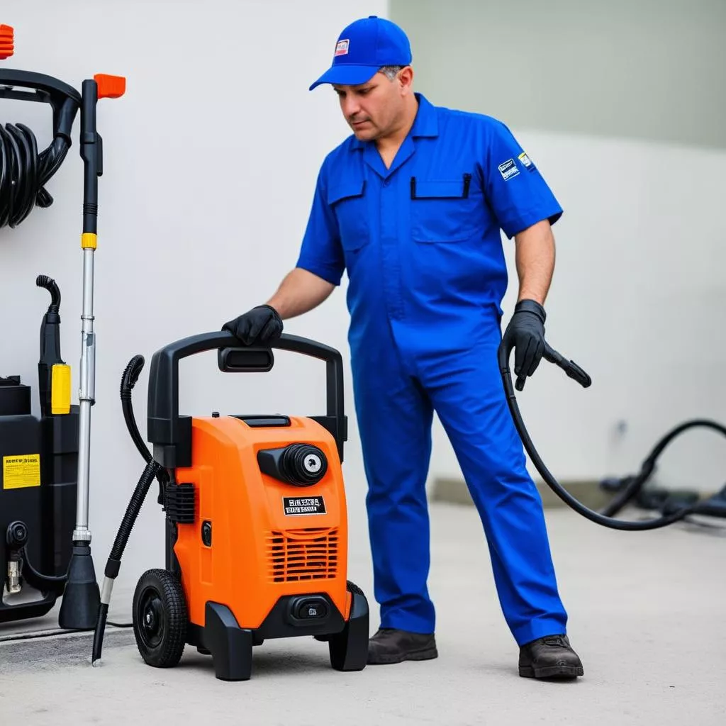 Chuyên gia kiểm tra máy rửa xe cao áp