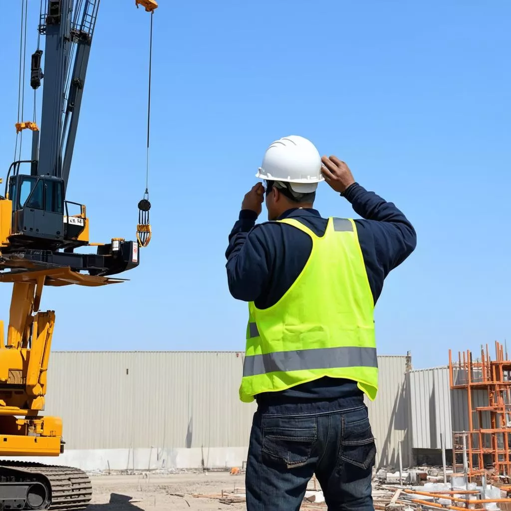 Công nhân vận hành cẩu trục