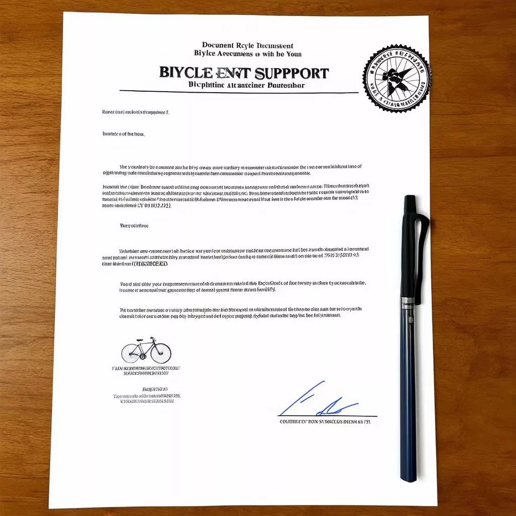 Công văn xin hỗ trợ xe đạp