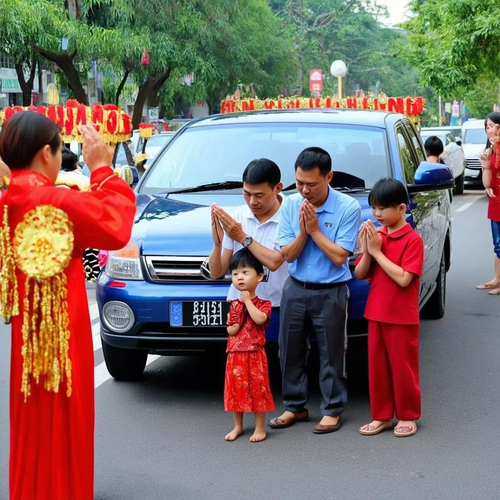 Year-End Car Blessing Ceremony in Vietnam