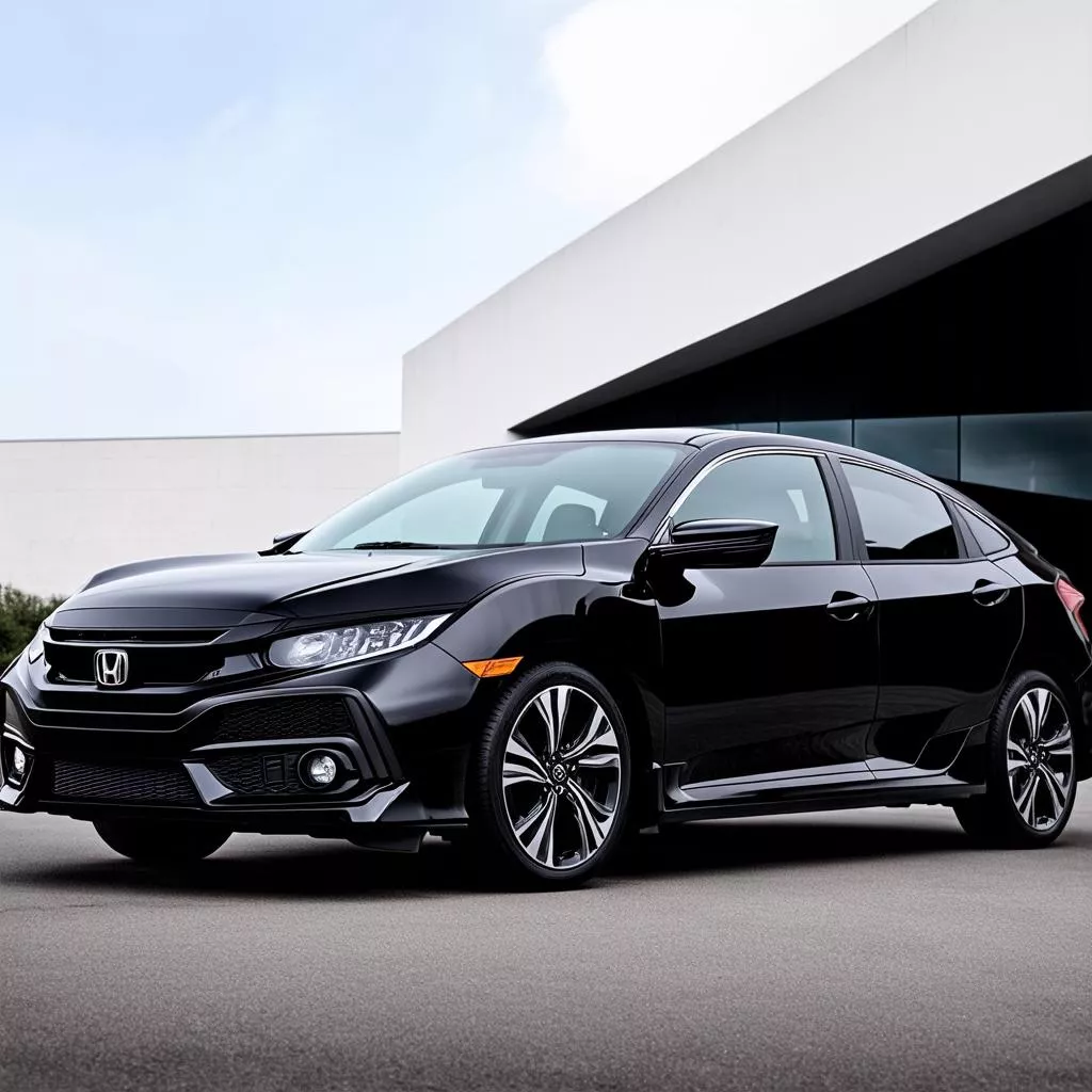 Black roof wrap on a Honda Civic