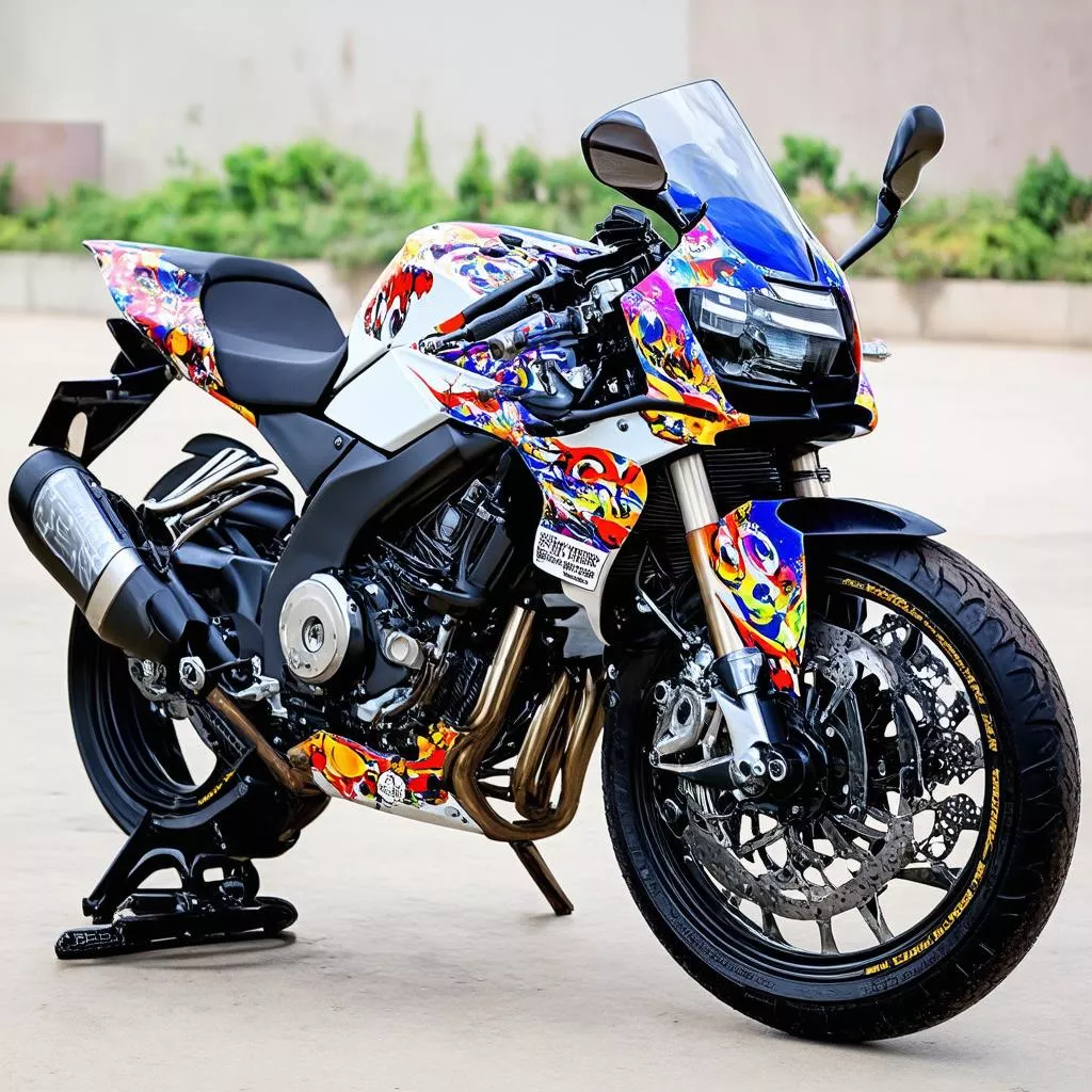 Dán tem xe wave cá tính