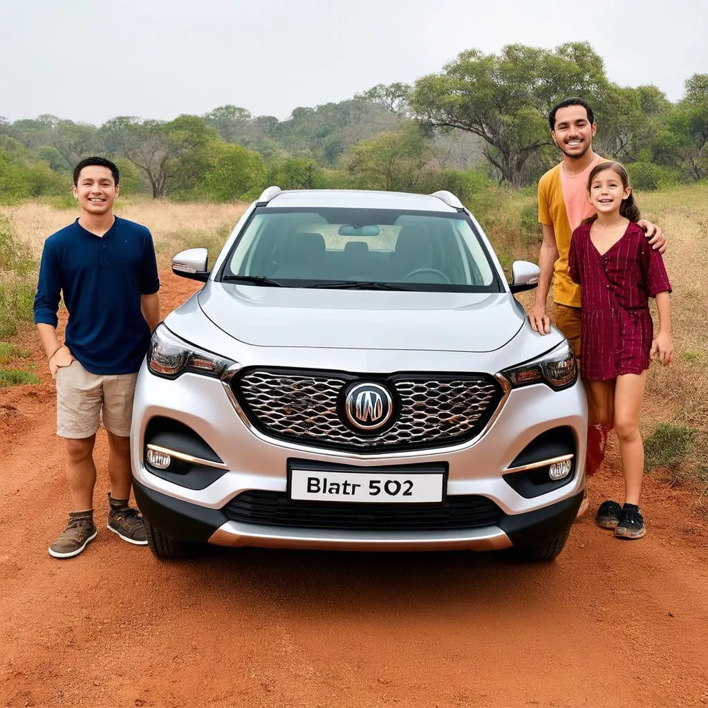 Gia đình hạnh phúc bên chiếc xe MG