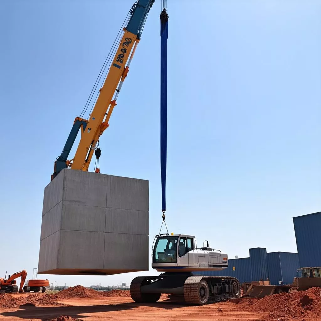 Worker Using a 5-Ton Webbing Sling