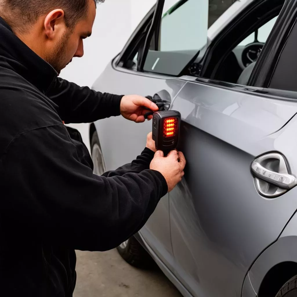 Lắp đặt đèn cảnh báo chống trộm ô tô