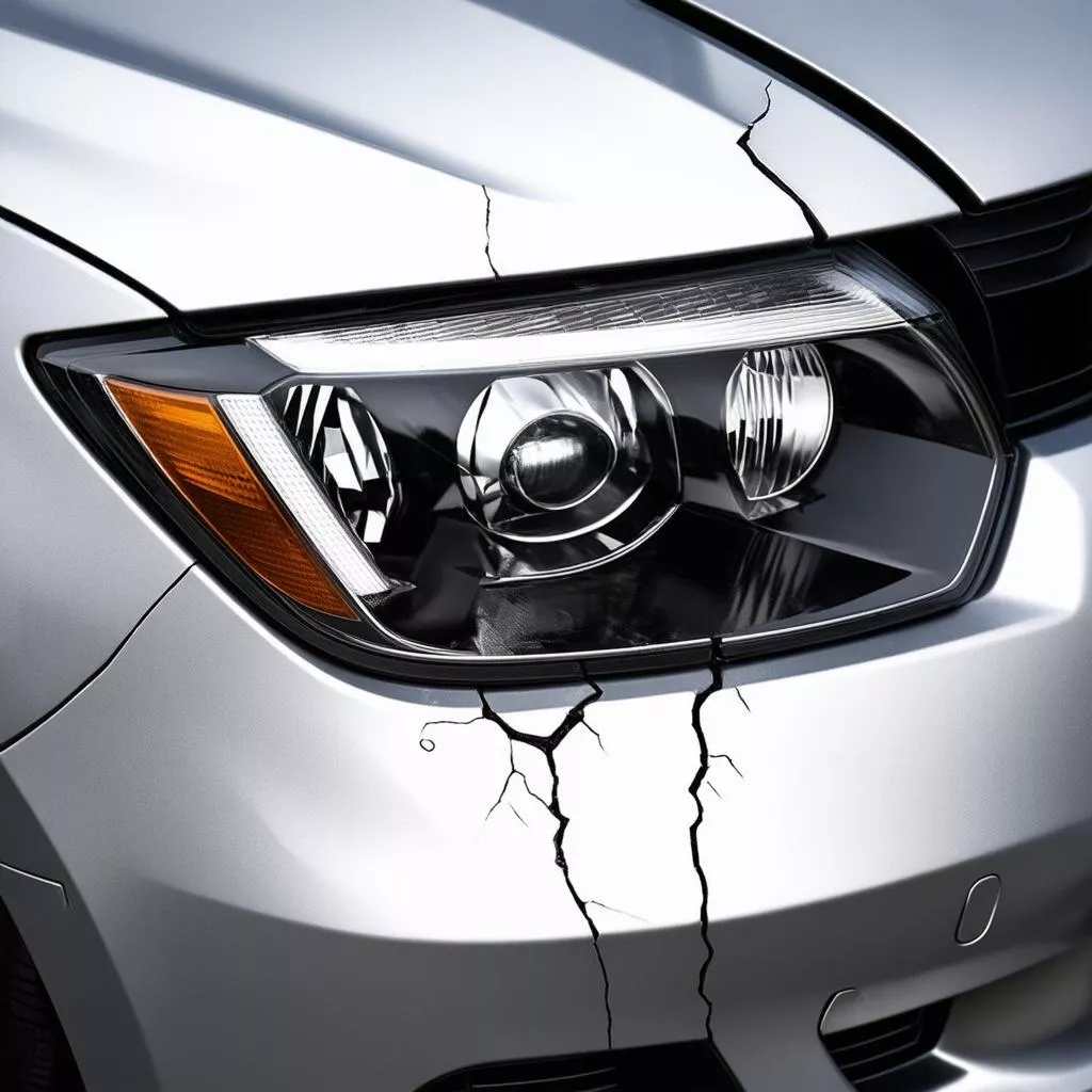 đèn xe ô tô bị nứt